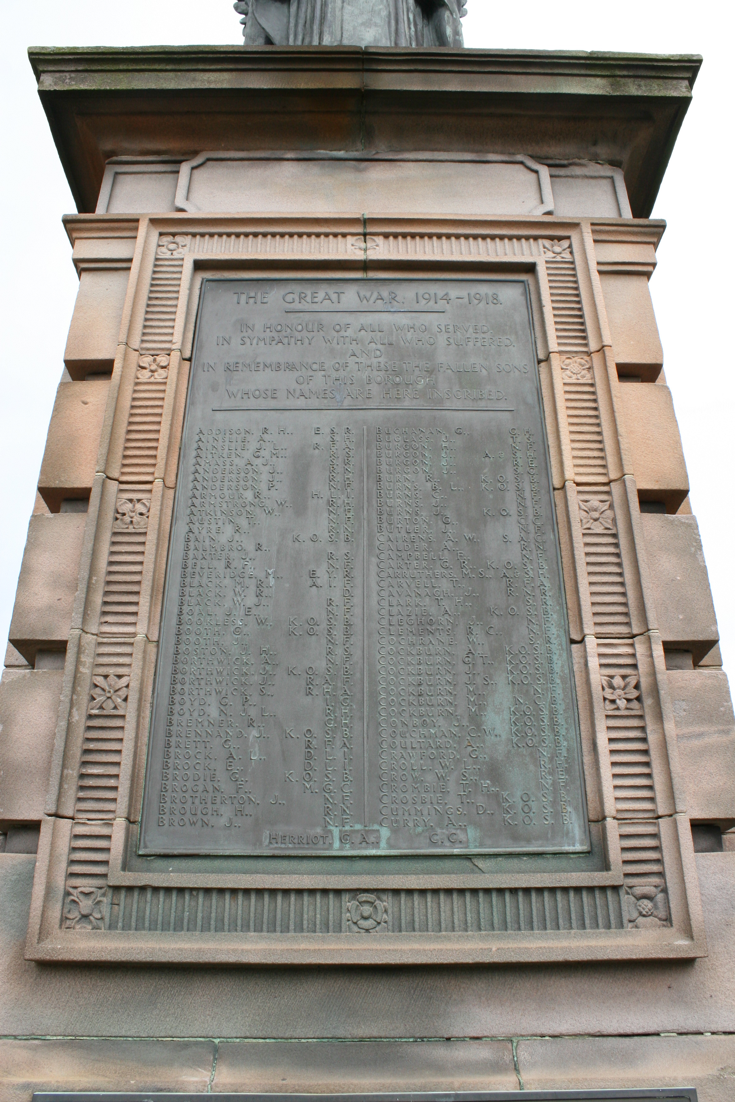 Berwick-upon-Tweed War Memorial | With The British Army In Flanders ...